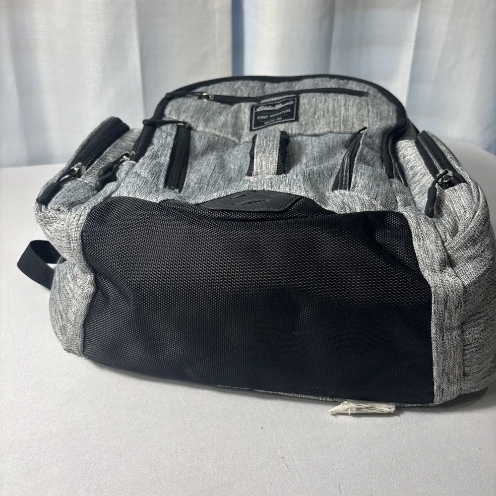 Eddie Bauer First Adventure Backpack Baby Diaper Bag Gray‎ Black Waterproof 16